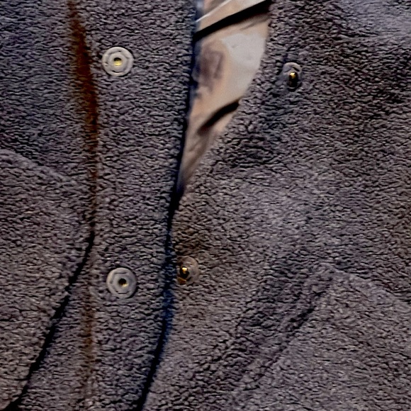 FRENCH CONNECTION Faux Shearling Teddy Coat S 21” p2p Denim Blue $200 Retail NWT - Picture 7 of 13